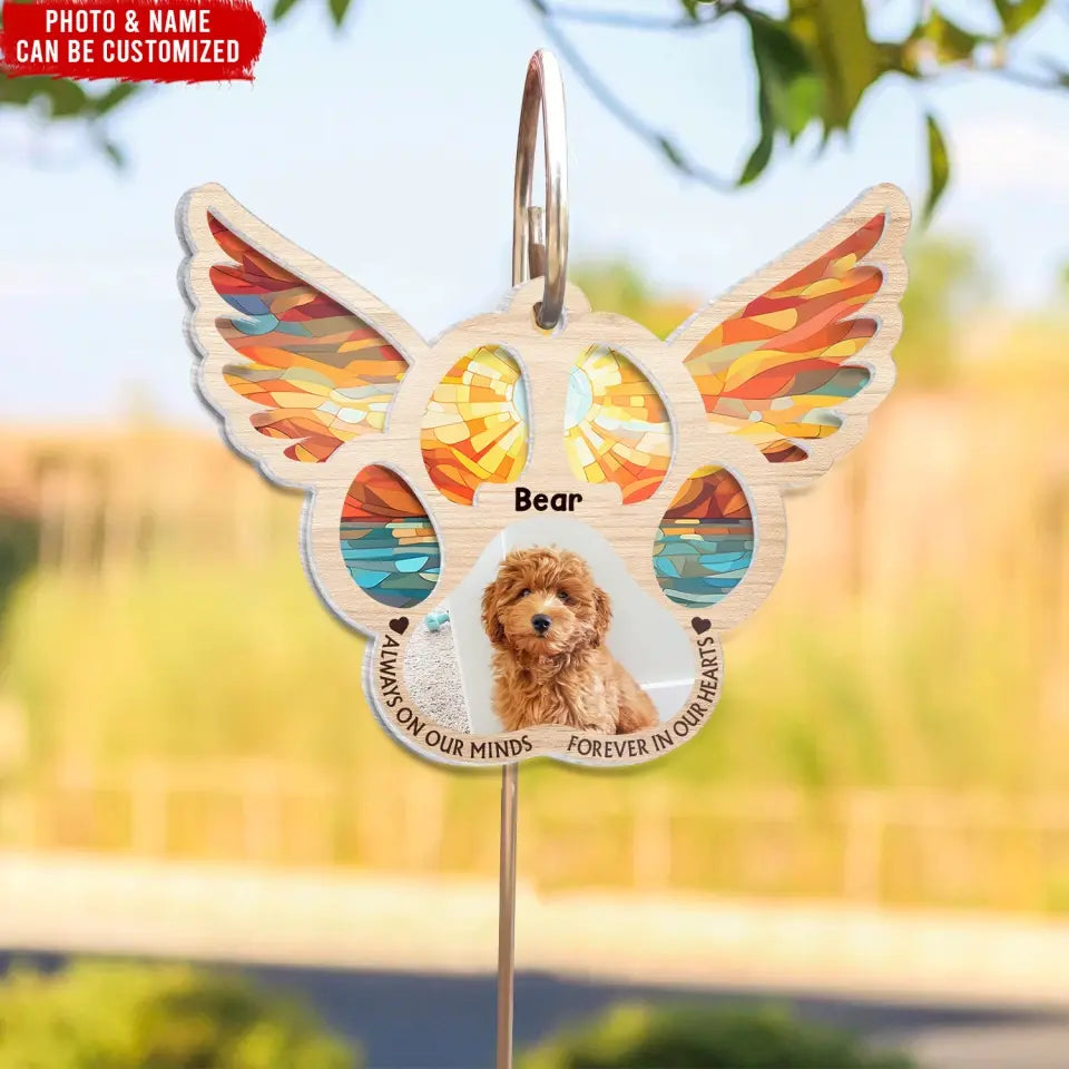 Always On Our Minds Forever In Our Heart  - Personalized Suncatcher Hanging, Gift For Pet Lovers  - SH05
