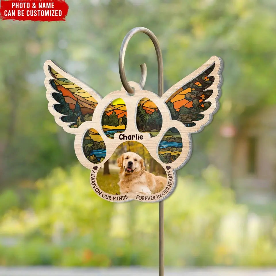 Always On Our Minds Forever In Our Heart  - Personalized Suncatcher Hanging, Gift For Pet Lovers  - SH05