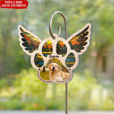 Always On Our Minds Forever In Our Heart  - Personalized Suncatcher Hanging, Gift For Pet Lovers  - SH05