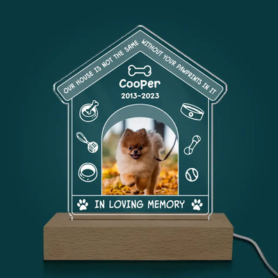 Our House Is Not The Same Without Your Pawprints In It - Personalized Acrylic Night Light - L100