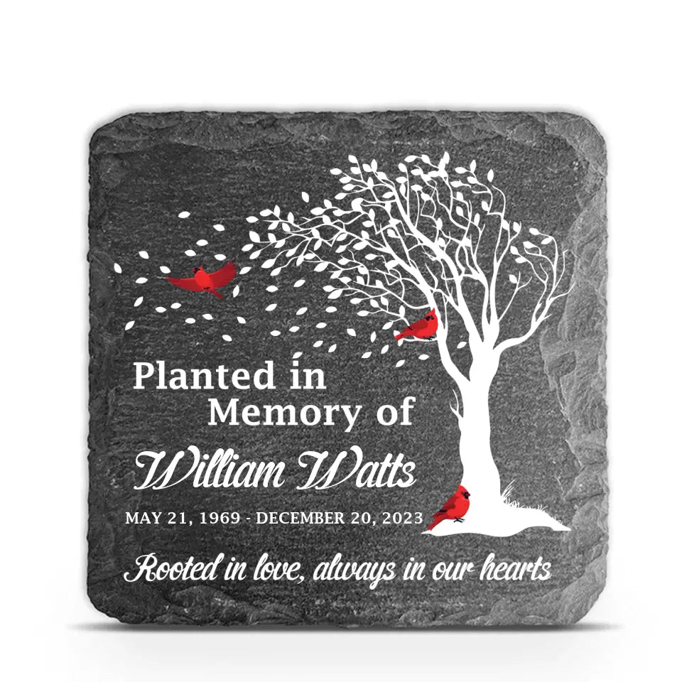 Planted In Memory Of Grandma Grandpa - Personalized Memorial Stone, Remembrance Sympathy Gift for Loss of Loved One, Loss of Mom, Loss of Dad - MS67