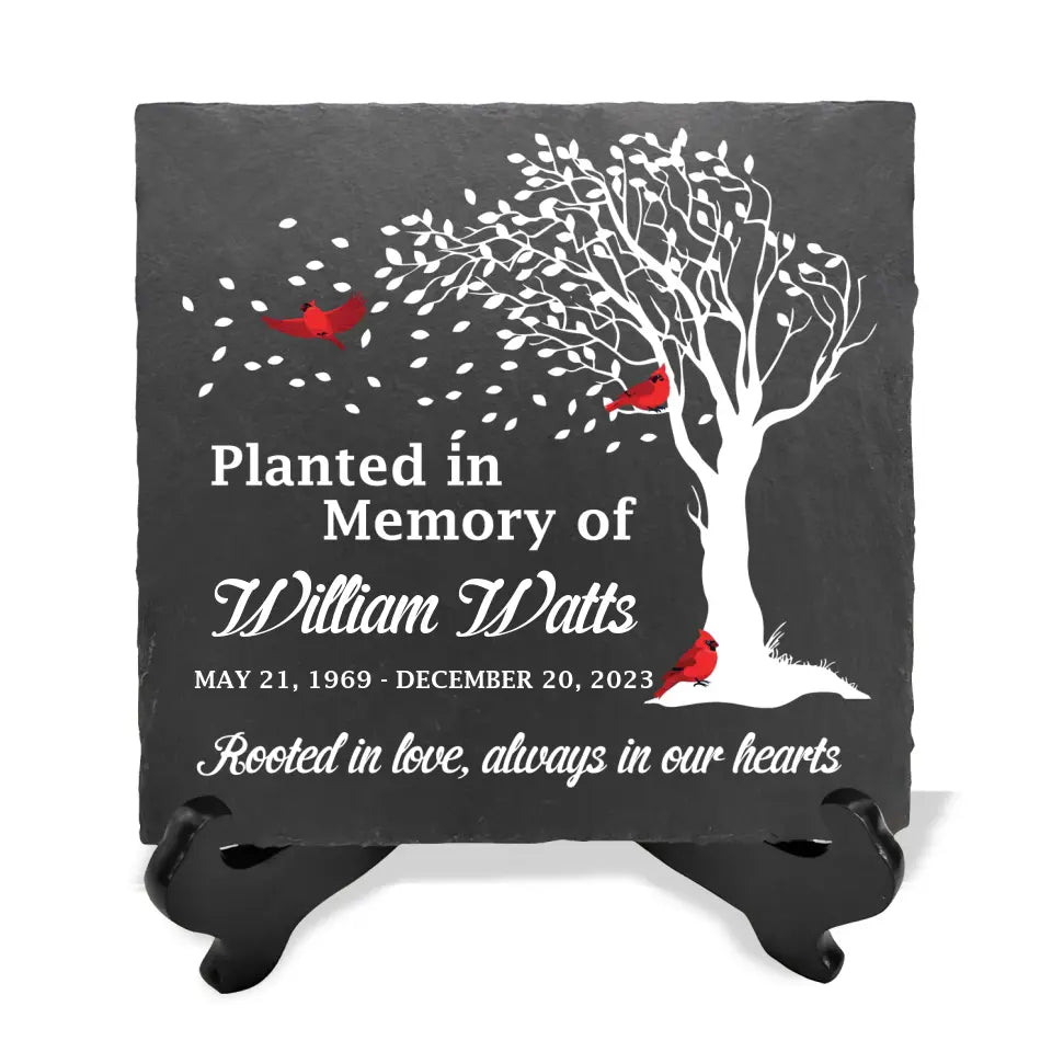 Planted In Memory Of Grandma Grandpa - Personalized Memorial Stone, Remembrance Sympathy Gift for Loss of Loved One, Loss of Mom, Loss of Dad - MS67