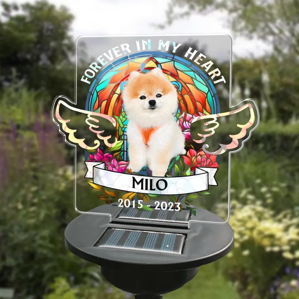Forever In My Heart - Personalized Solar Light, Pet Loss Gift - SL141