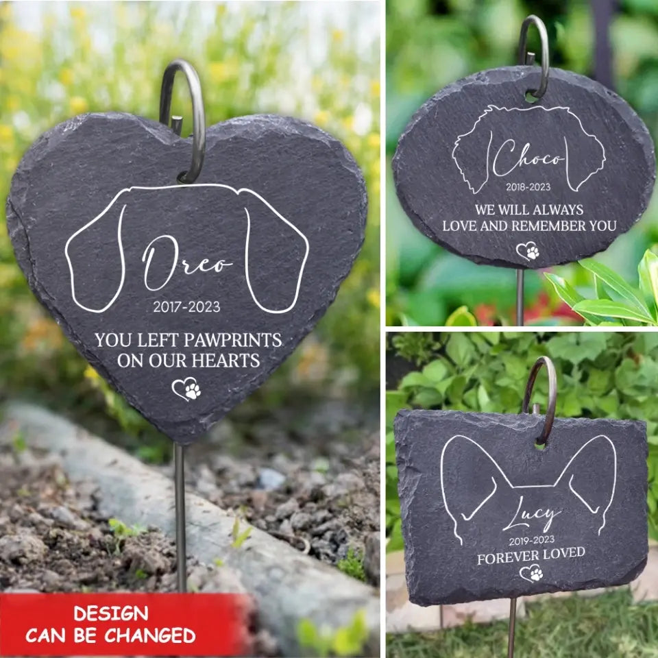 We Will Always Love And Remember You - Personalized Garden Slate, Custom Dog Ears, Pet Loss Gifts - GS73