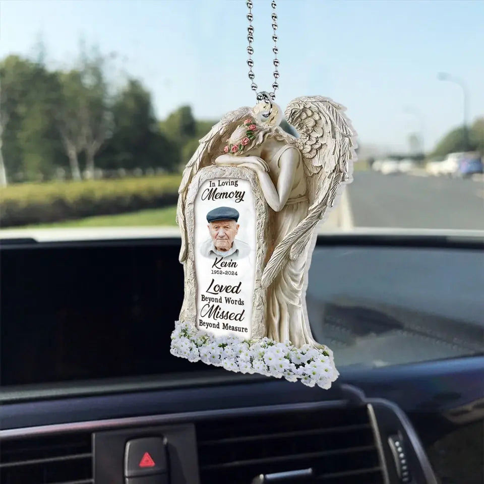 Loved Beyond Words Missed Beyond Measure - Personalized Acrylic Car Hanger, Sympathy Gift, Memorial Gift for Loss Of Loved One  - ACH10