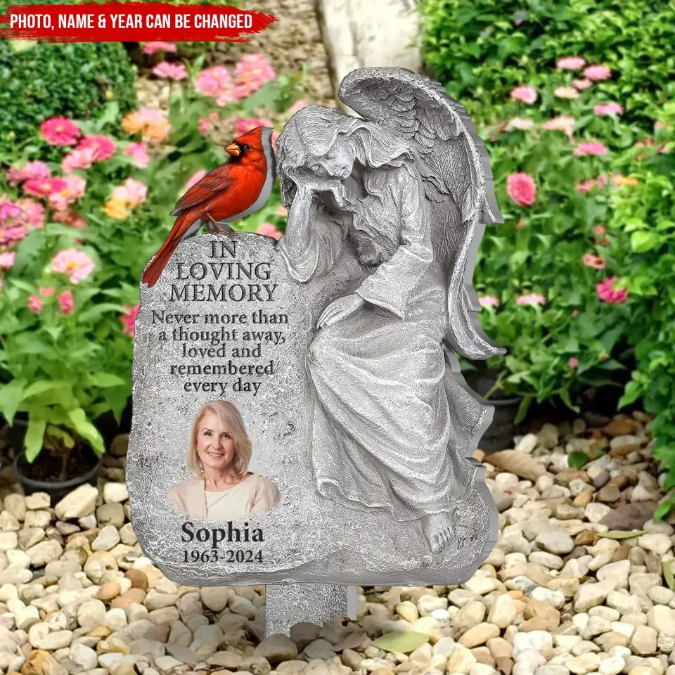 Never More Than A Thought Away, Loved And Remembered Every Day - Personalized Plaque Stake - PS87