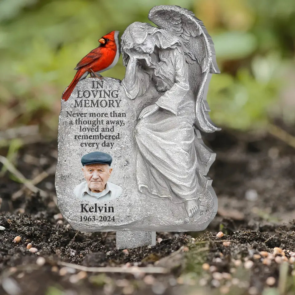 Never More Than A Thought Away, Loved And Remembered Every Day - Personalized Plaque Stake - PS87