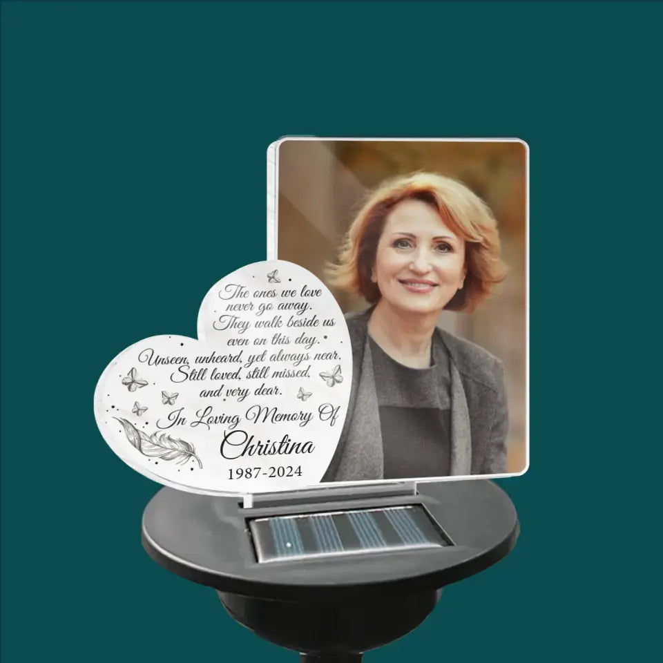 The Ones We Love Never Go Away - Personalized Solar Light, Memorial Gift For Loss Of Loved One - SL147