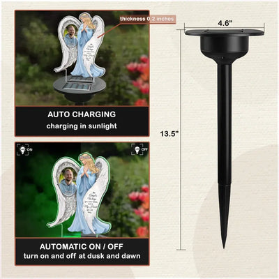 On Angel's Wings You Were Taken - Personalized Solar Light, Memorial Remembrance Gift for Loss of Loved One - SL150