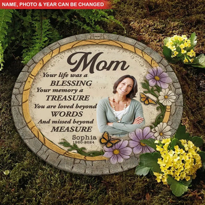 Your Life Was A Blessing Your Memory A Treasure - Personalized Stone, Memorial Gift For Dad/Mom