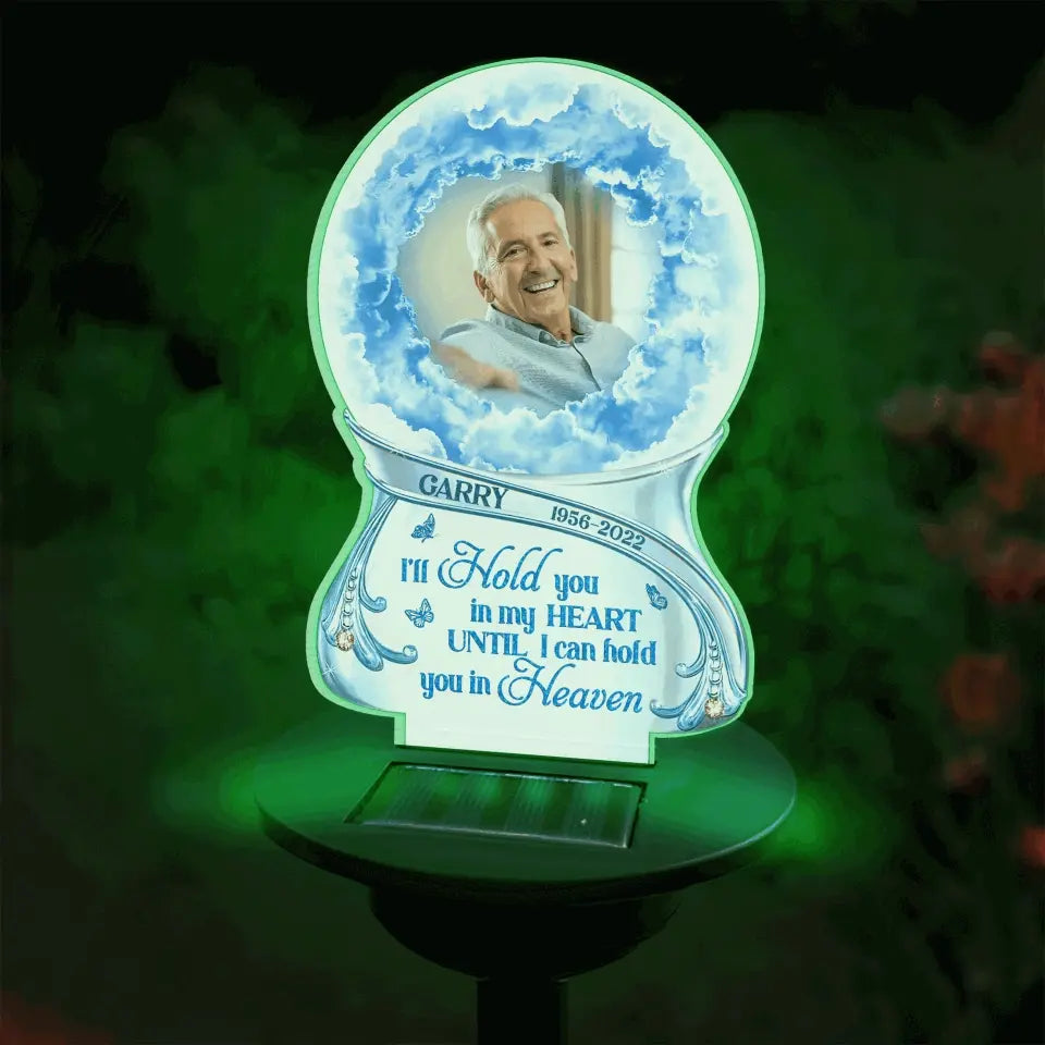 Angels Wings Hold You In Heaven - Personalized Solar Light, Memorial Loss Of Loved One Gift - SL152