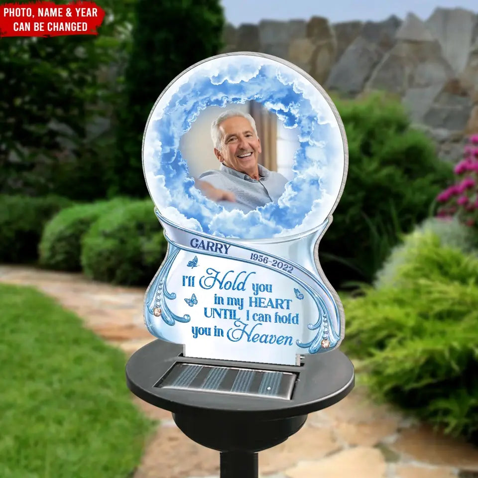 Angels Wings Hold You In Heaven - Personalized Solar Light, Memorial Loss Of Loved One Gift - SL152