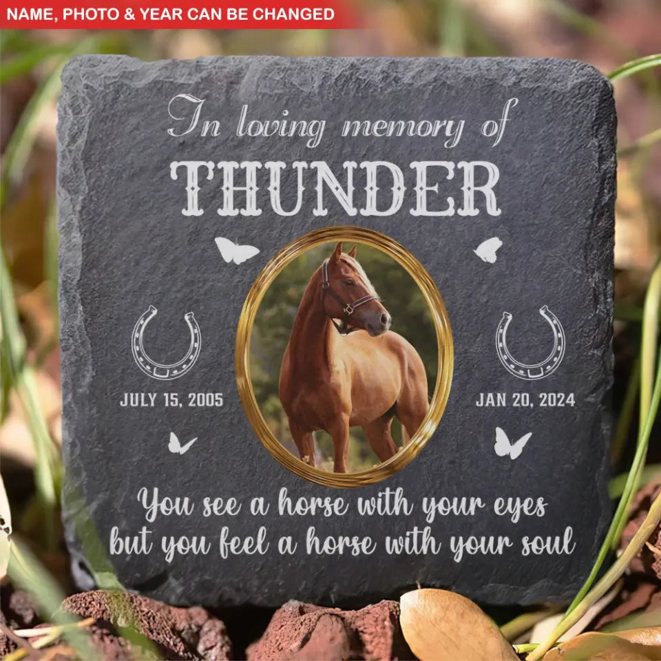 In Loving Memory Of Horse - Personalized Horse Pony Memorial Stone, Memorial Gift for Loss of Horse/Horse Lovers - MS78