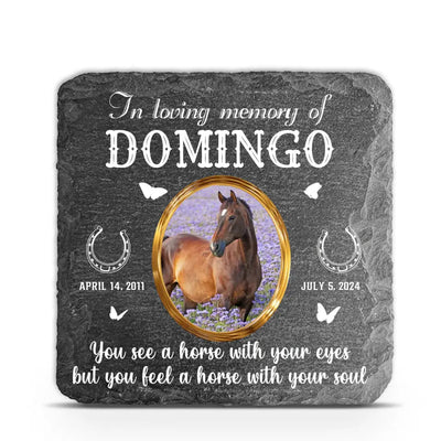 In Loving Memory Of Horse - Personalized Horse Pony Memorial Stone, Memorial Gift for Loss of Horse/Horse Lovers - MS78