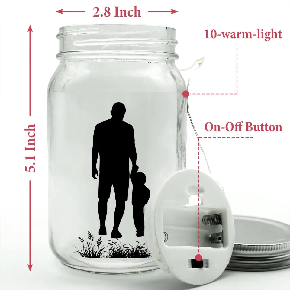 Poem For Memorial, Those We Love Don’t Go Away They Walk Beside Us Every Day - Personalized Mason Jar Light - MJL08