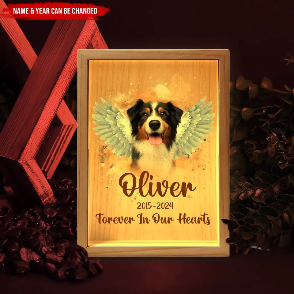 Forever In Our Hearts - Personalized Frame Light Box, Gift For Dog Lover - FLB01