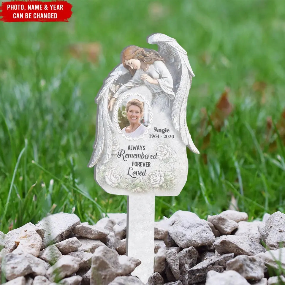 Always Remembered Forever Loved - Personalized Plaque Stake, Memorial Gifts - PS92