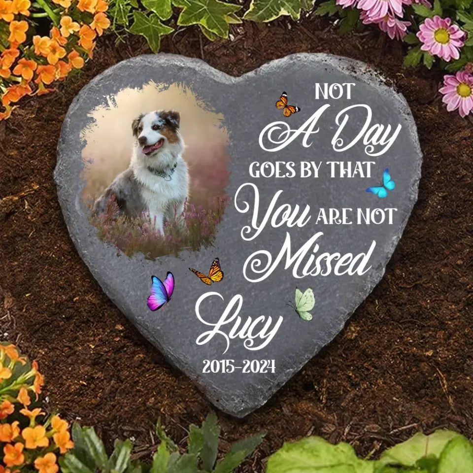 Not A Day Goes By That You Are Not Missed - Personalized Memorial Garden Stone - MS82