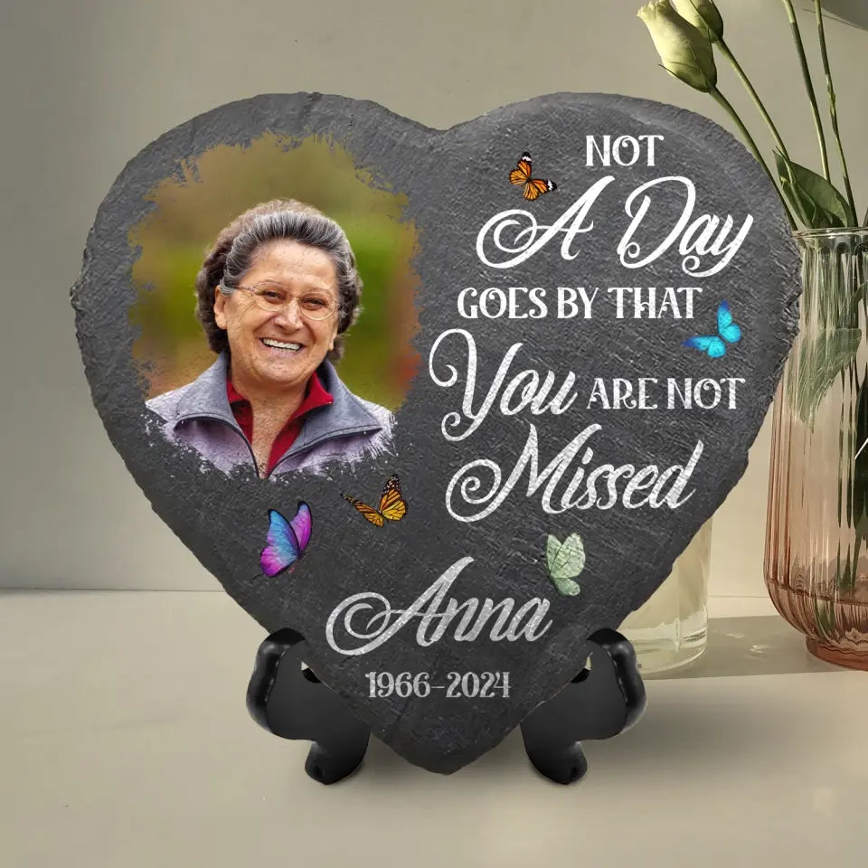 Not A Day Goes By That You Are Not Missed - Personalized Memorial Garden Stone - MS82