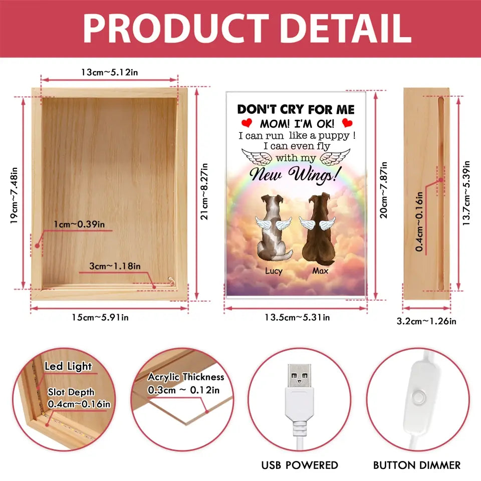 I Can Run Like A Puppy, I Can Even Fly With My New Wings - Personalized Frame Light Box - FLB06