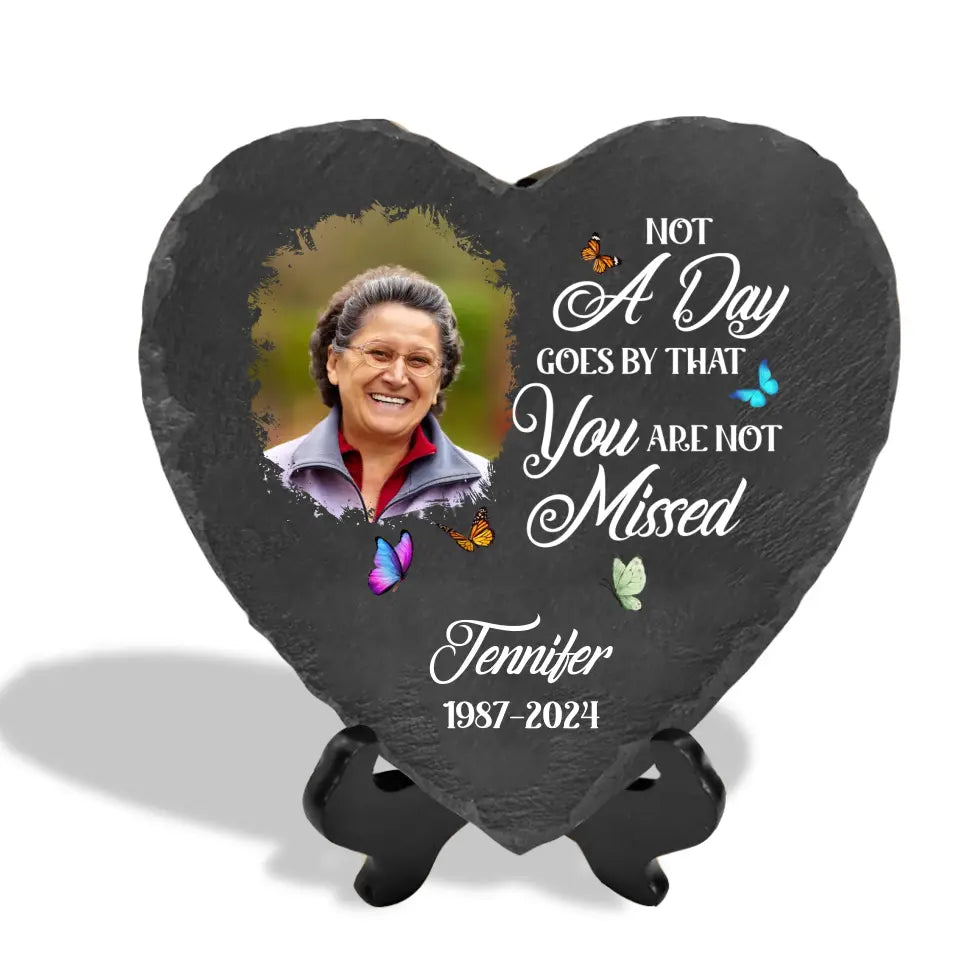 Not A Day Goes By That You Are Not Missed - Personalized Memorial Garden Stone - MS82