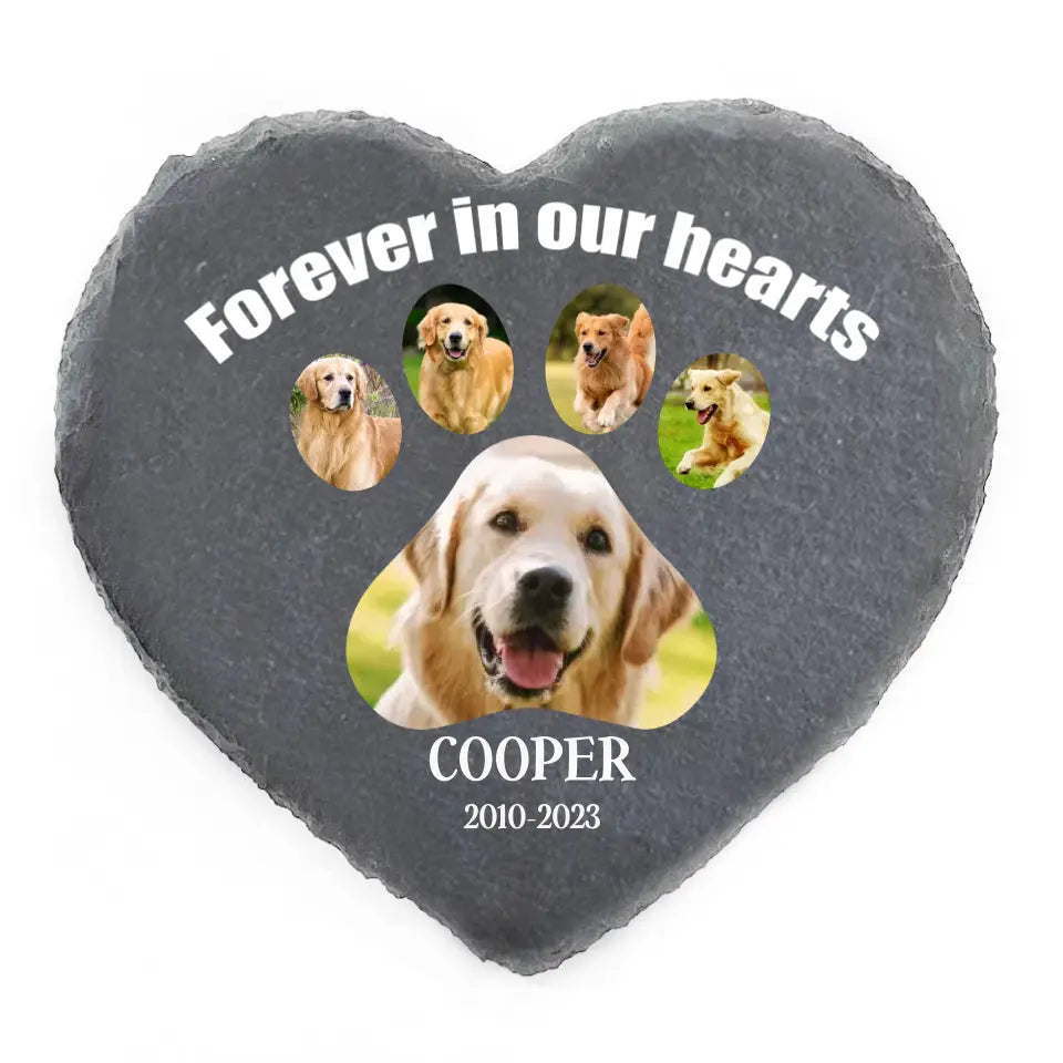 Forever In Our Hearts - Personalized Memorial Stone, Pet Gift Loss
