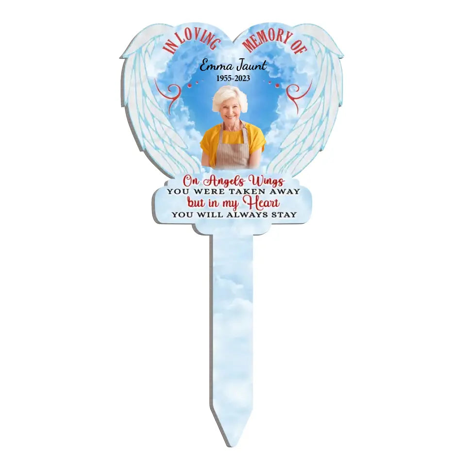 On Angels Wings You Were Taken Away - Personalized Solar Light,Sympathy Gift, Memorial Gift For Loss Of Loved One - SL129