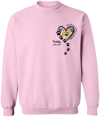 You Left Paw Prints On My Heart - Personalized T-Shirt, Gift For Pet Lovers, Loss Of Pet - TS1155