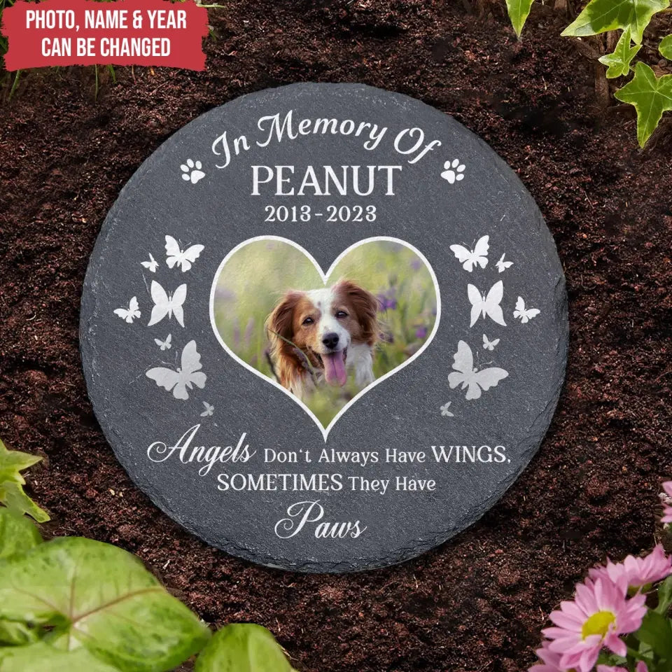 Angels Don't Always Have Wings - Personalized Memorial Stone, Custom Gift For Loss Of Dog - MS86