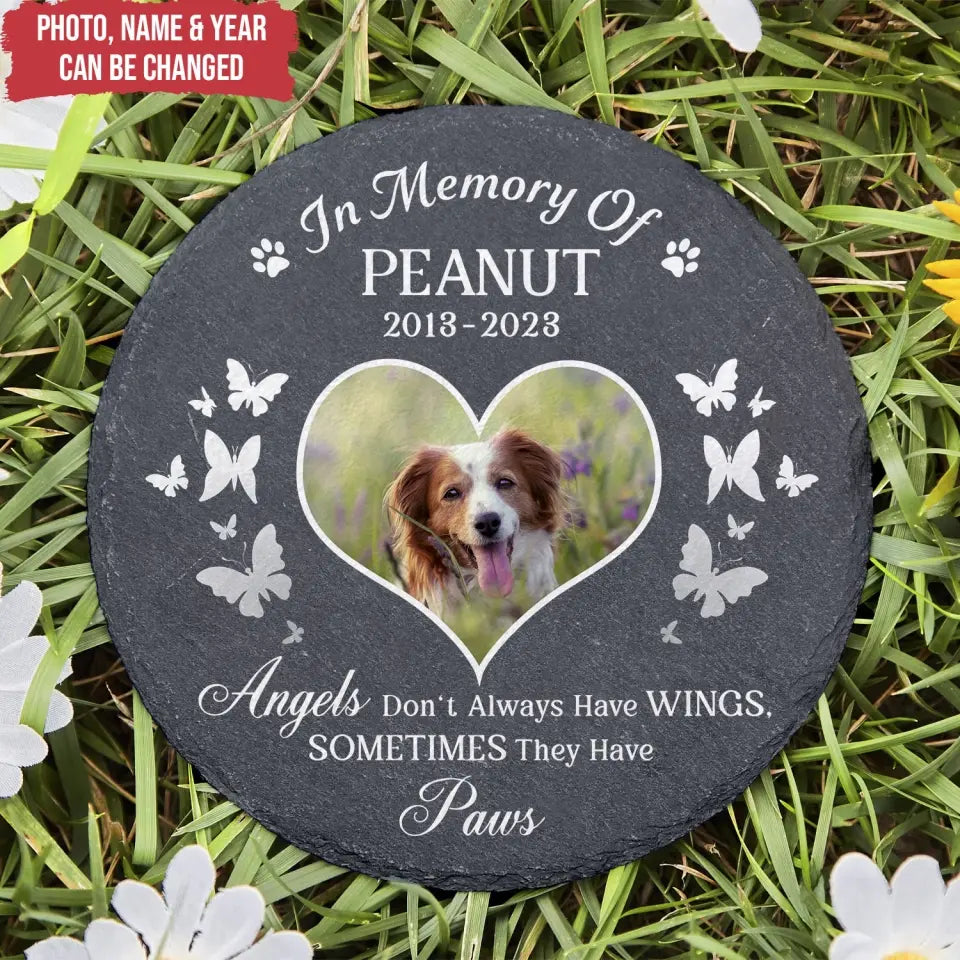 Angels Don't Always Have Wings - Personalized Memorial Stone, Custom Gift For Loss Of Dog - MS86