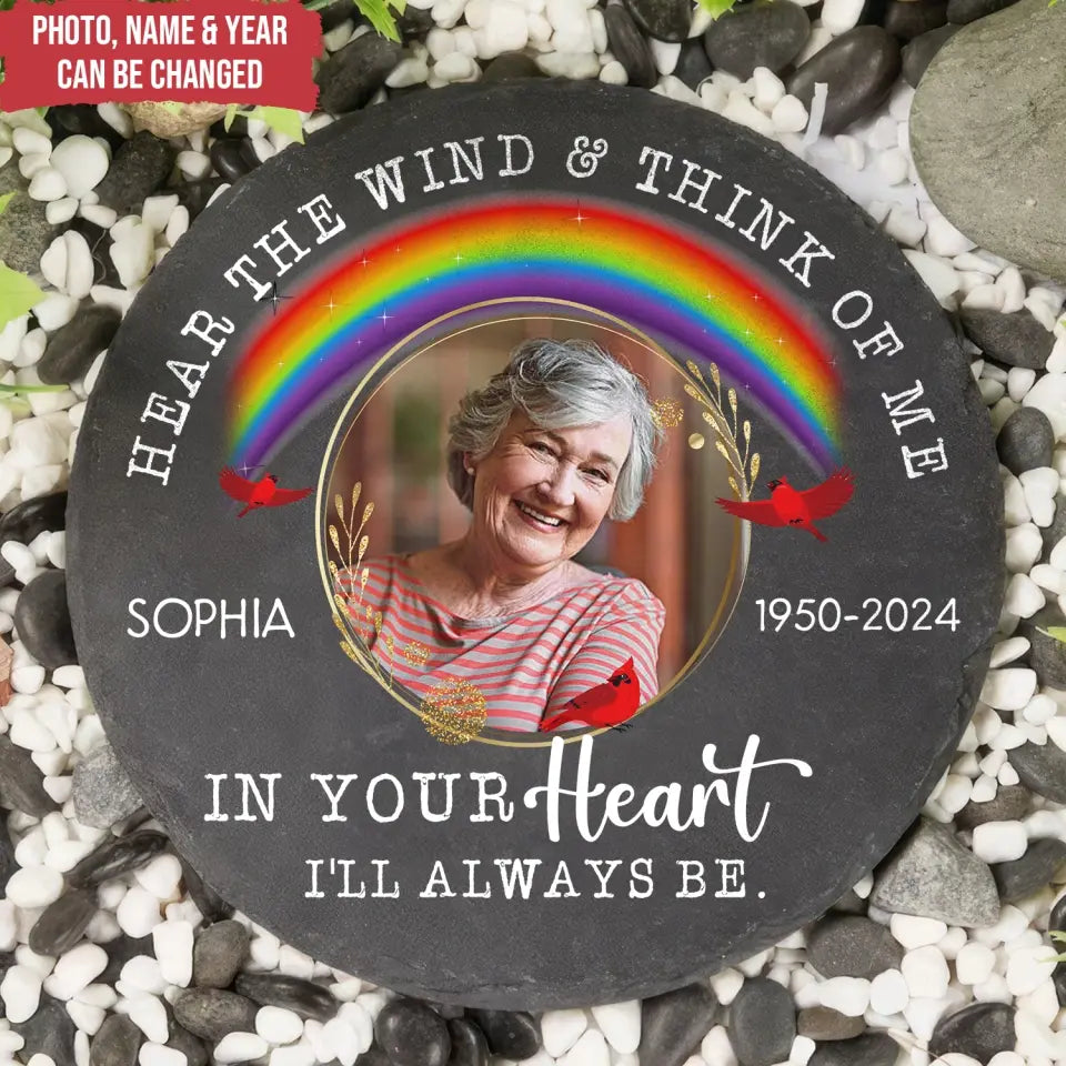 Hear The Wind & Think Of Me, Personalized Memorial Stone, Horse Sympathy Gifts - MS88