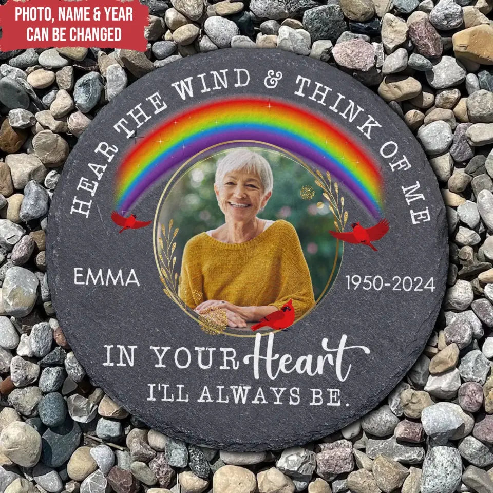 Hear The Wind & Think Of Me, Personalized Memorial Stone, Horse Sympathy Gifts - MS88