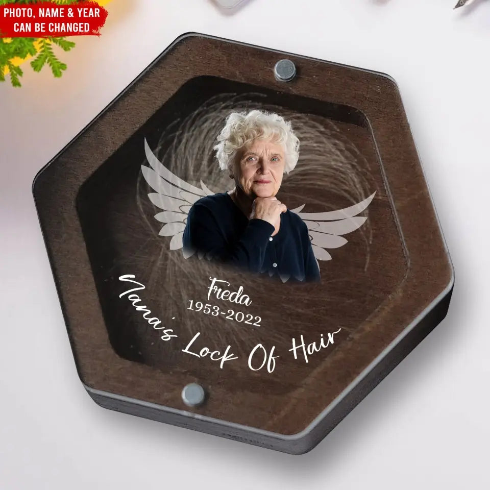 Mom’s Lock Of Hair - Personalized Memorial Box, Memorial Keepsake, Loss Of Loved One - MB05