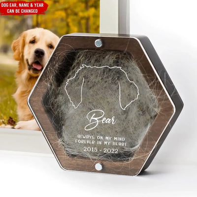 Always On My Mind Forever In My Heart - Personalized Memorial Box, Memorial Gift, Custom Dog Ear Memorial - MB06