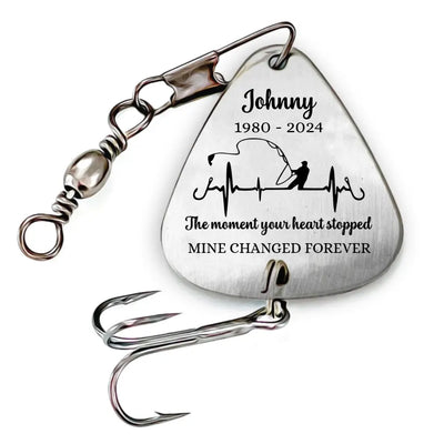 The Moment Your Heart Stopped Mine Changed Forever - Personalized Fishing Lure, Memorial Gift - FL09