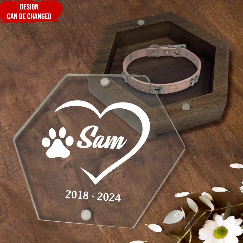 Custom Pet Paw Loss Gift - Personalized Memorial Box, Memorial Gift, Loss Of Dog, Loss Of Cat Gift - MB13