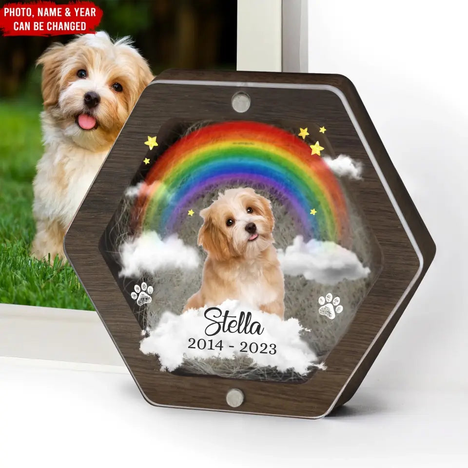 Pet Memorial Rainbow Bridge - Personalized Memorial Box, Keepsake Pet, Gift For Pet Lover - MB16