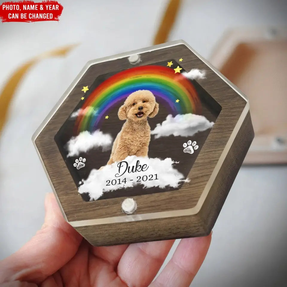 Pet Memorial Rainbow Bridge - Personalized Memorial Box, Keepsake Pet, Gift For Pet Lover - MB16