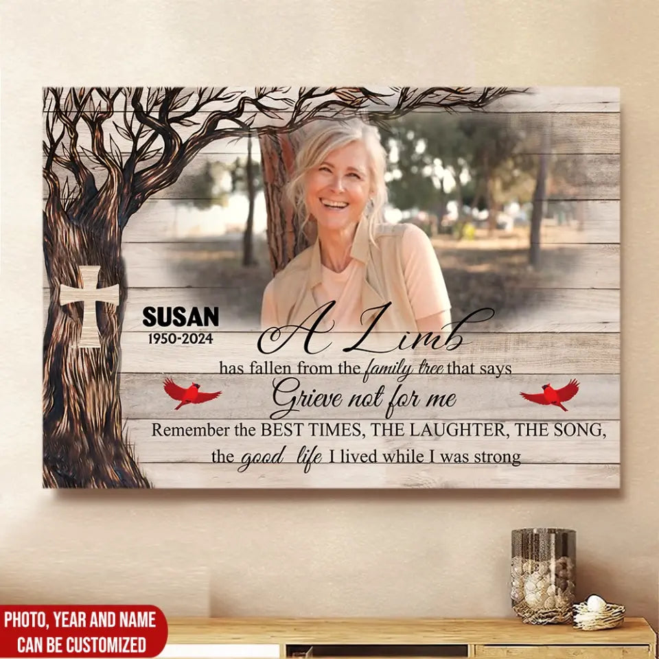 A Limb Has Fallen From The Family Tree - Personalized Canvas, Memorial Gift - CA114