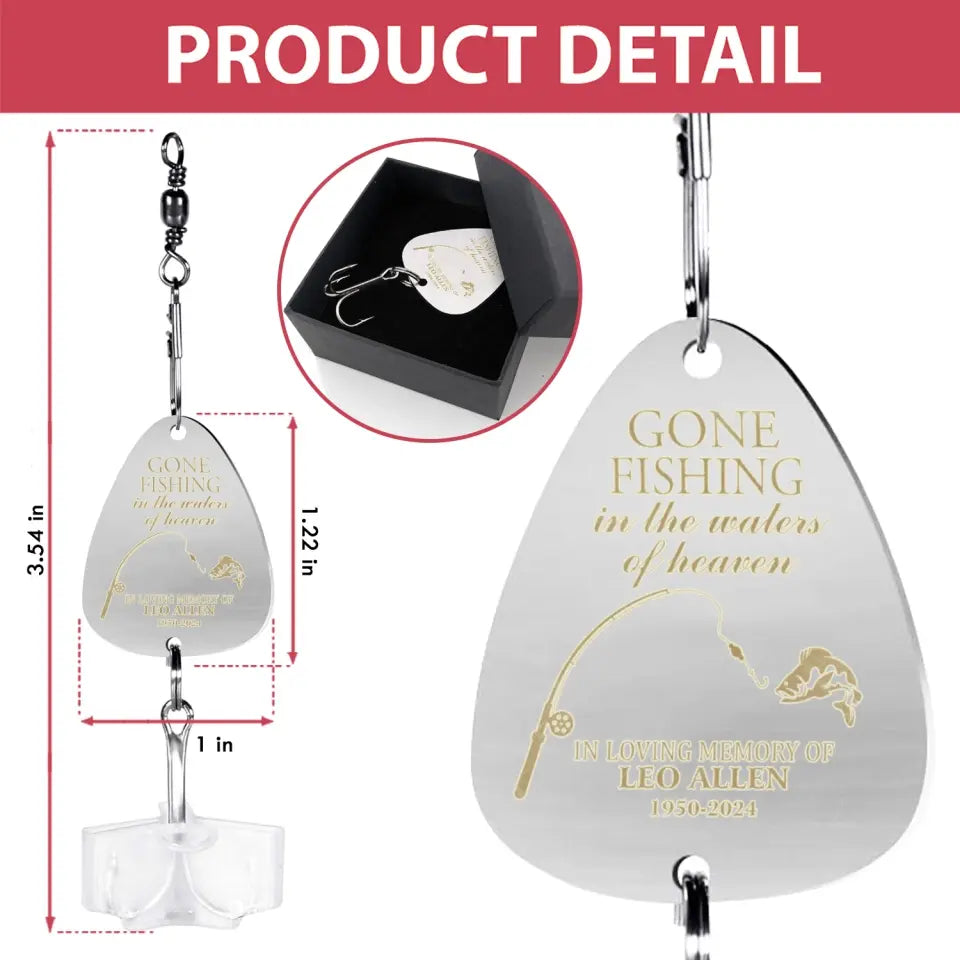 Gone Fishing In The Waters Of Heaven - Personalized Fishing Lure, Memorial Gift - FL12