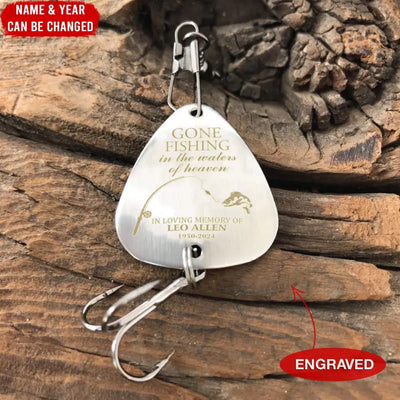 Gone Fishing In The Waters Of Heaven - Personalized Fishing Lure, Memorial Gift - FL12