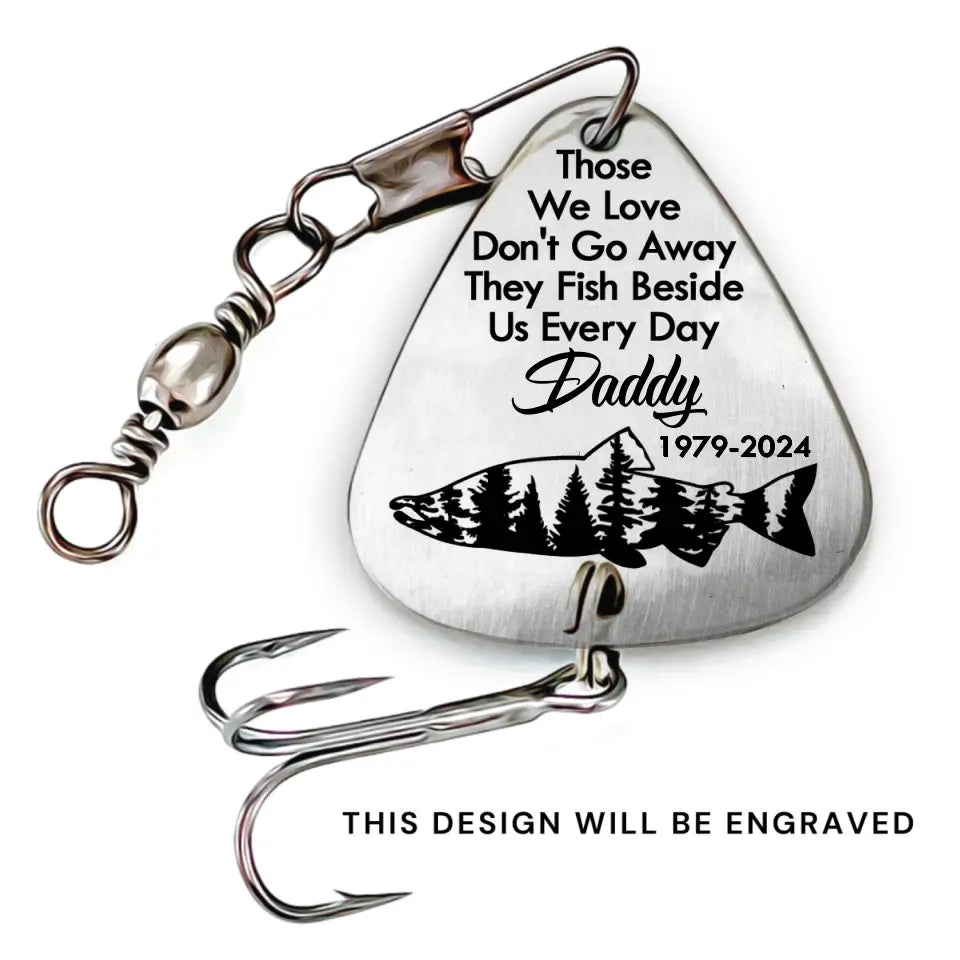 Those We Love Don&#39;t Go Away They Fish Beside Us Every Day - Personalized Fishing Lure, Memorial Gift For Family - FL02