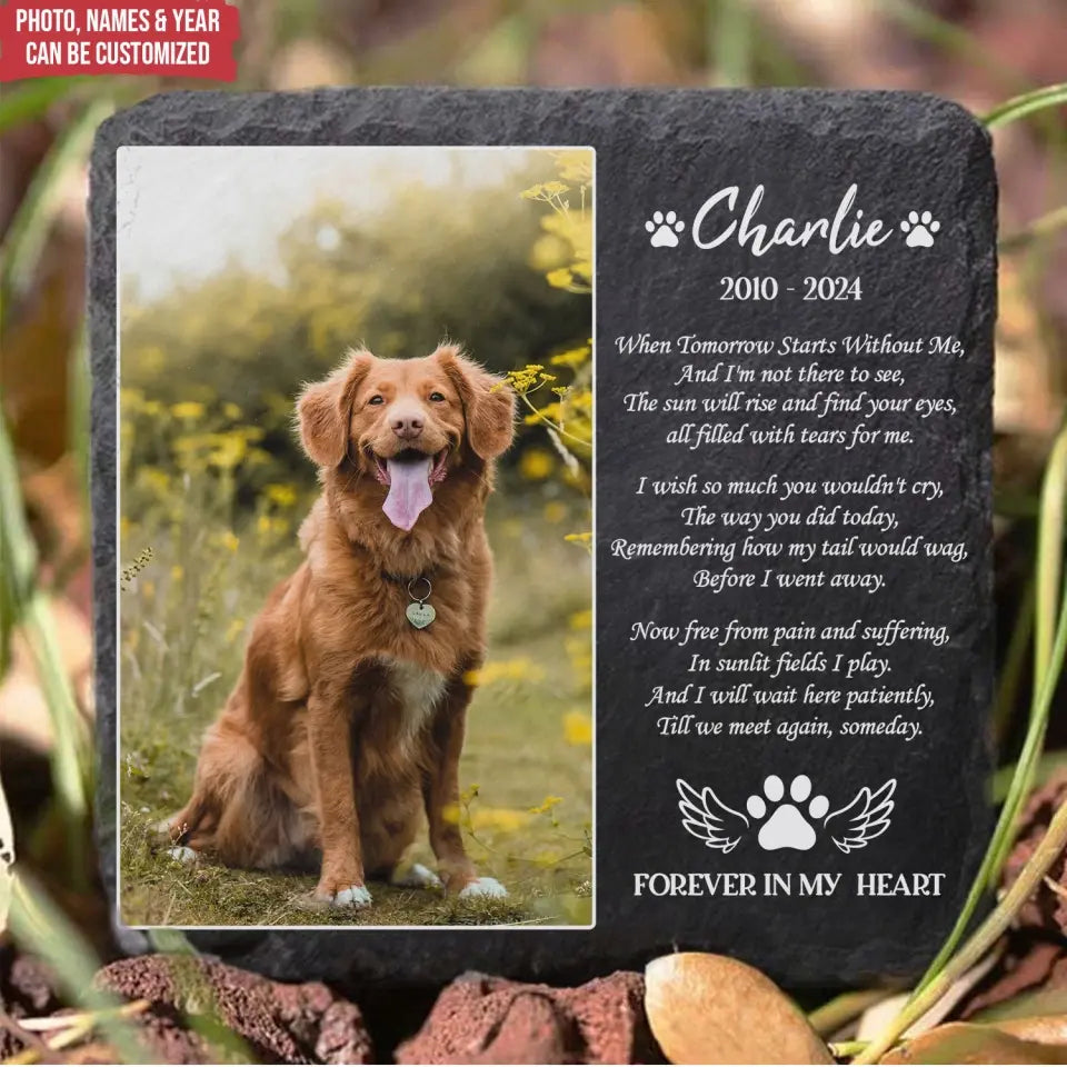 Till We Meet Again Someday - Personalized Memorial Stone, Gift For Pet Loss, Dog Memorial Gift  - MS90