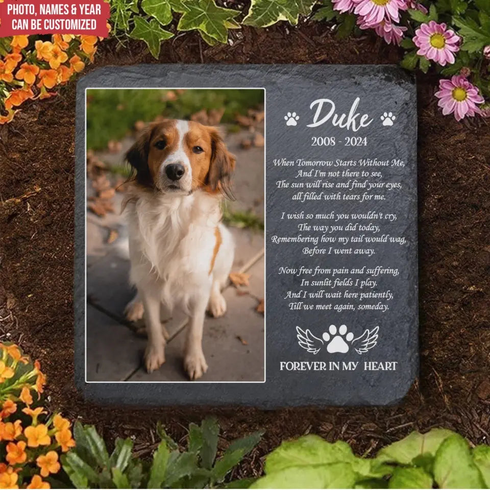 Till We Meet Again Someday - Personalized Memorial Stone, Gift For Pet Loss, Dog Memorial Gift  - MS90