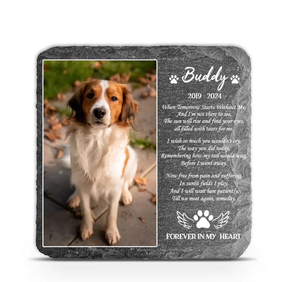 Till We Meet Again Someday - Personalized Memorial Stone, Gift For Pet Loss, Dog Memorial Gift  - MS90
