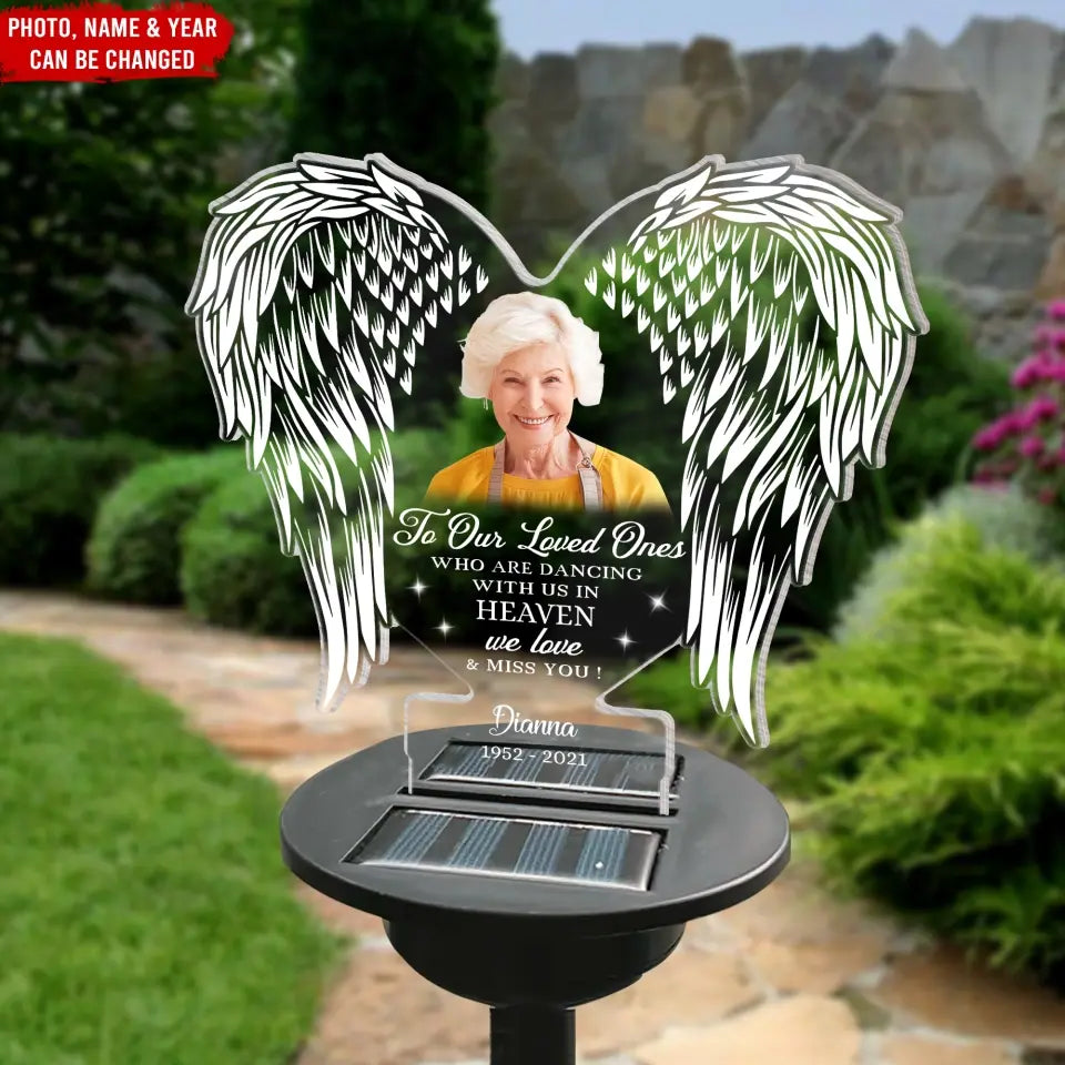 Our Loved Ones Who Are Dancing With Us In Heaven - Personalized Solar Light, Remembrance Gift - SL159