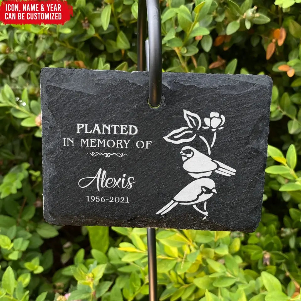 Planted in Memory of Garden Stake - Personalized Garden Slate, Memorial Gift - GS85