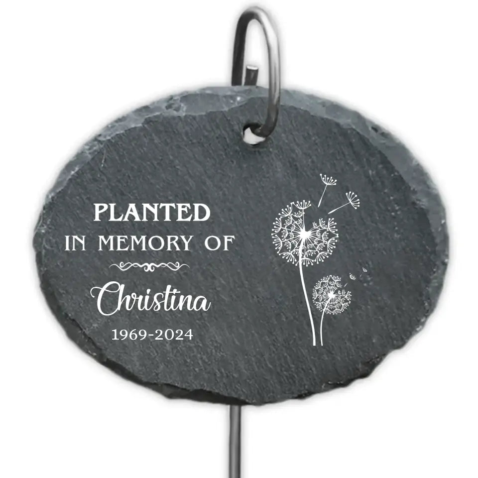 Planted in Memory of Garden Stake - Personalized Garden Slate, Memorial Gift - GS85