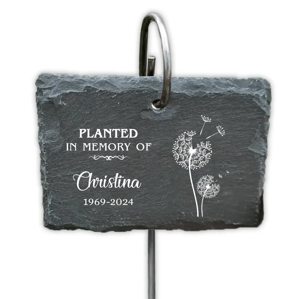 Planted in Memory of Garden Stake - Personalized Garden Slate, Memorial Gift - GS85