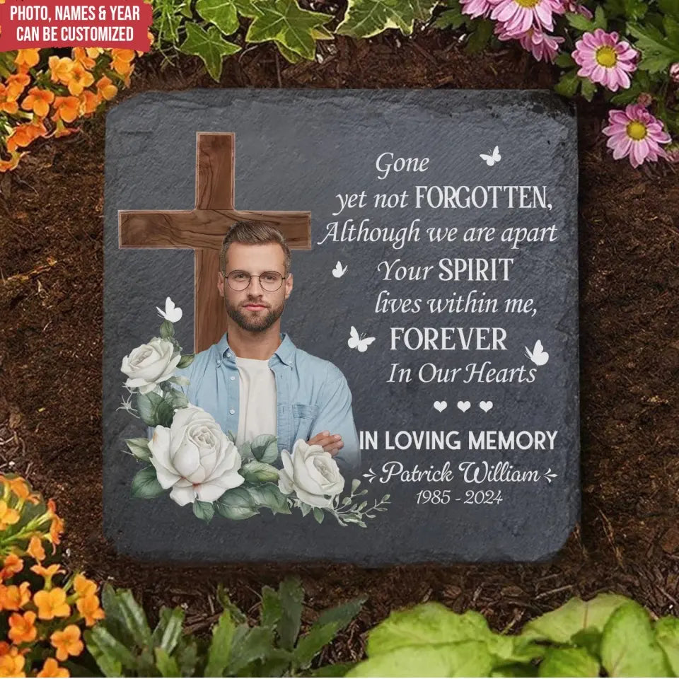 Although We Are Apart Your Spirit Lives Within Me - Personalized Stone, Memorial Gift - MS91